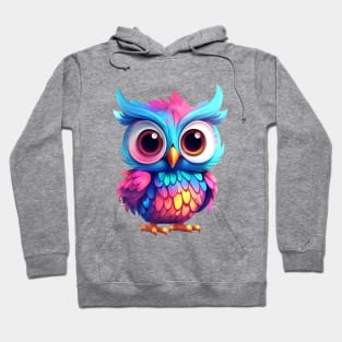 Cute rainbow owl. Sticker Clipart. Hoodie